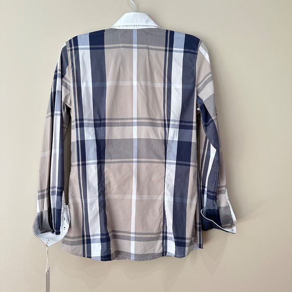 Fior da Liso Plaid Equestrian Long Sleeve Blouse - Picture 8 of 10